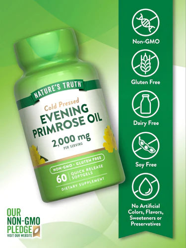 Nature's Truth Evening Primrose Oil 2,000Mg - 60 Softgels | نيتشرس تروث زيت زهرة الربيع المسائية 2000 ملغ - 60 سوفت جل
