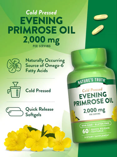 Nature's Truth Evening Primrose Oil 2,000Mg - 60 Softgels | نيتشرس تروث زيت زهرة الربيع المسائية 2000 ملغ - 60 سوفت جل