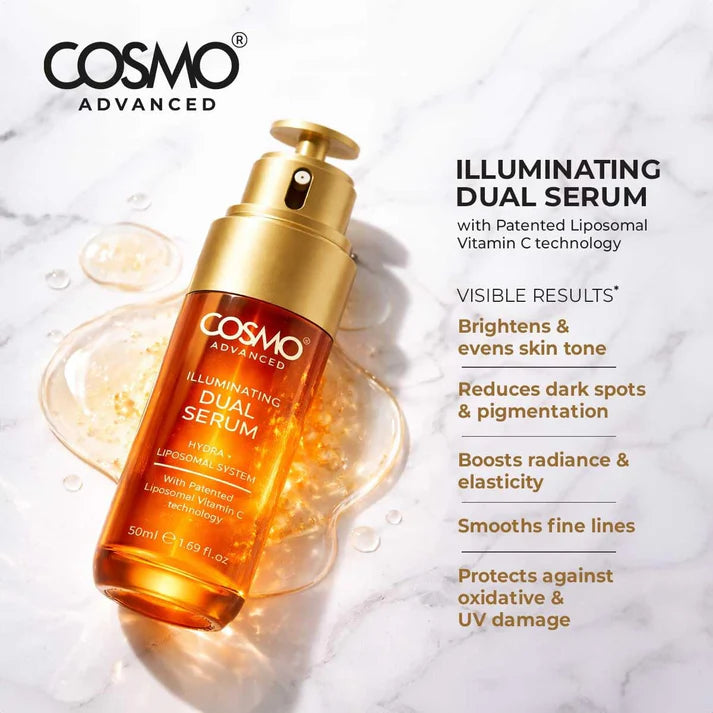 COSMO Illuminating Dual Serum Hydra + Liposomal System - 500ml | كوزمو سيروم مزدوج لتعزيز اشراقة البشرة و توحيدها - 500 مل
