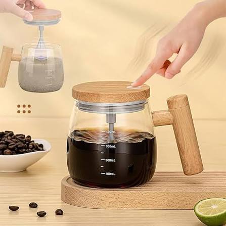 Tools & Cases Automatic Mixing Cup | إبريق قهوة يدوي مع غطاء خشبي ومقبض مريح