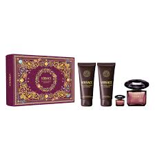 VERSACE CRYSTAL NOIR SET EDP90+BL100+BSG100+EDP5 SS - 25 | سيت عطر فيرزاتشي كريستال نوار للنساء
