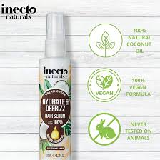 inecto natural Coconut Hair Serum with Pure Coconut Oil  -  100ml | إنكتو سيروم زيت للشعر الجاف بزيت جوز الهند - 100 مل