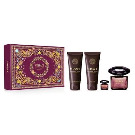 VERSACE CRYSTAL NOIR SET EDP90+BL100+BSG100+EDP5 SS - 25 | سيت عطر فيرزاتشي كريستال نوار للنساء
