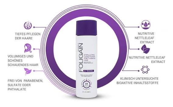 Foligain Women Stimulating Conditioner for Thinning Hair - 2% Trioxidil - 236ml | فوليغينبلسم محفّز للشعر الخفيف بتركيز 2% ترايوكسيديل 236مل