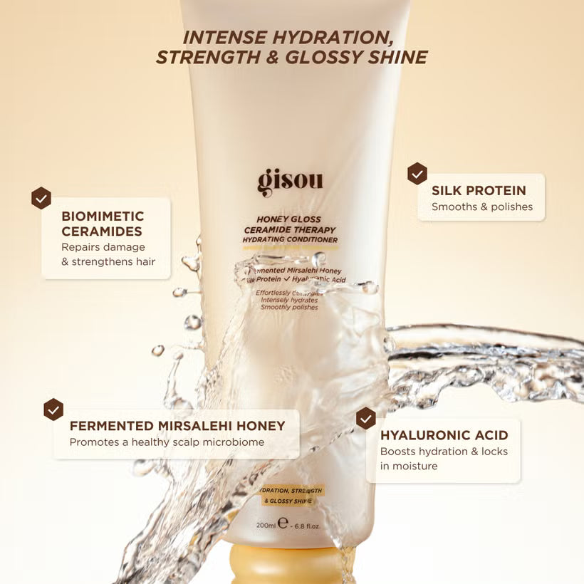 Gisou Honey Gloss Ceramide Therapy Hydrating Conditioner - 200ml | جيسو بلسم للشعر مرطب هاني غلوس بالسيراميد - 200 مل