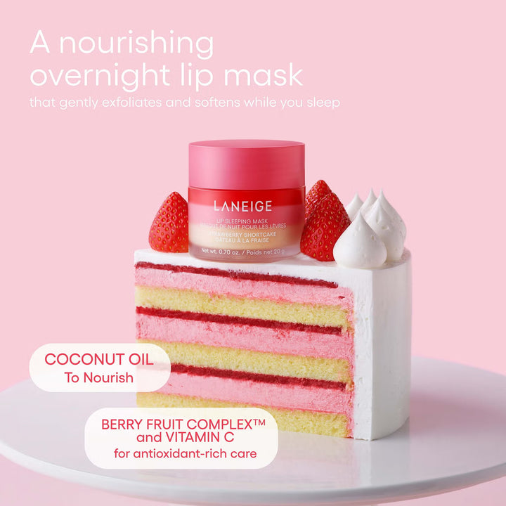 LANEIGE Lip Sleeping Mask Strawberry Shortcake - 20g | لانيج ماسك شفاه ليلي بنكهة كعكة الفراولة - 20غ