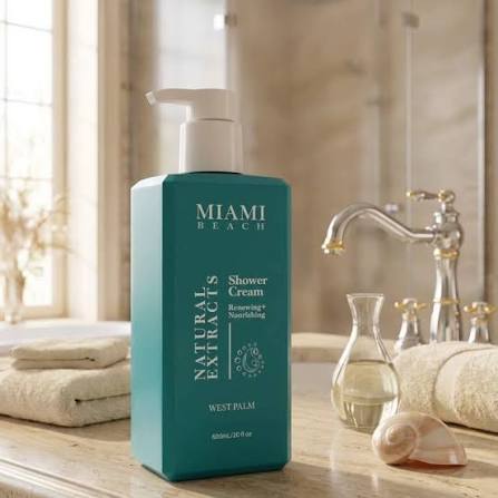 MIAMI BEACH Shower Renewing + Nourishing West Palm - 600ml | ميامي بيتش جل استحمام بتركيبة مغذية - 600مل