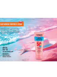 COSMO COSMETICS BABY MINERAL SUNCREEN LOTION SPF 50+ - 100g | كوزمو كوزمتكس لوشن واقي شمس معدني للأطفال SPF 50+ - 100 غرام