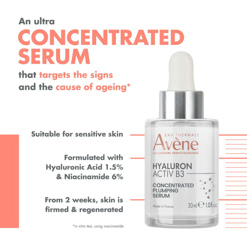 Avene Hyaluron Activ B3 Volumising Concentrate Serum - 30ml | افين سيروم متقن هاياليون أكتيف بي 3 - 30مل