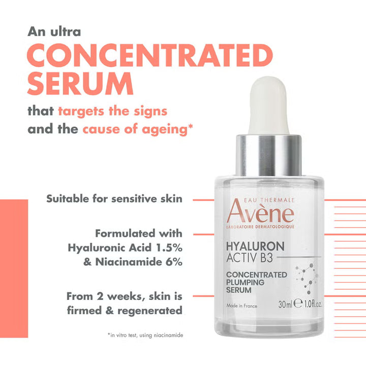 Avene Hyaluron Activ B3 Volumising Concentrate Serum - 30ml | افين سيروم متقن هاياليون أكتيف بي 3 - 30مل