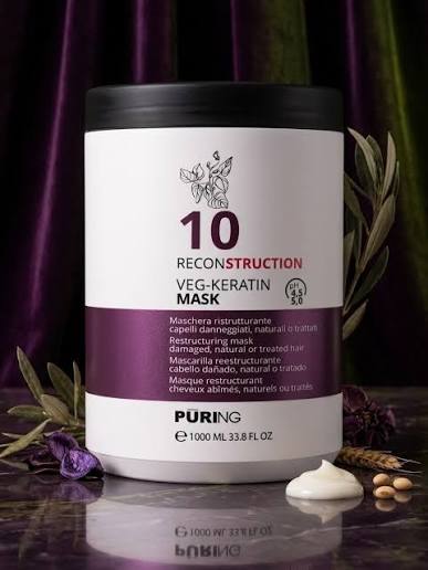 PURING 10 Reconstruction Veg-Keratin Mask - 1000ml | بيورنك  ماسك بالكيراتين لإصلاح الشعر  – 1000 مل