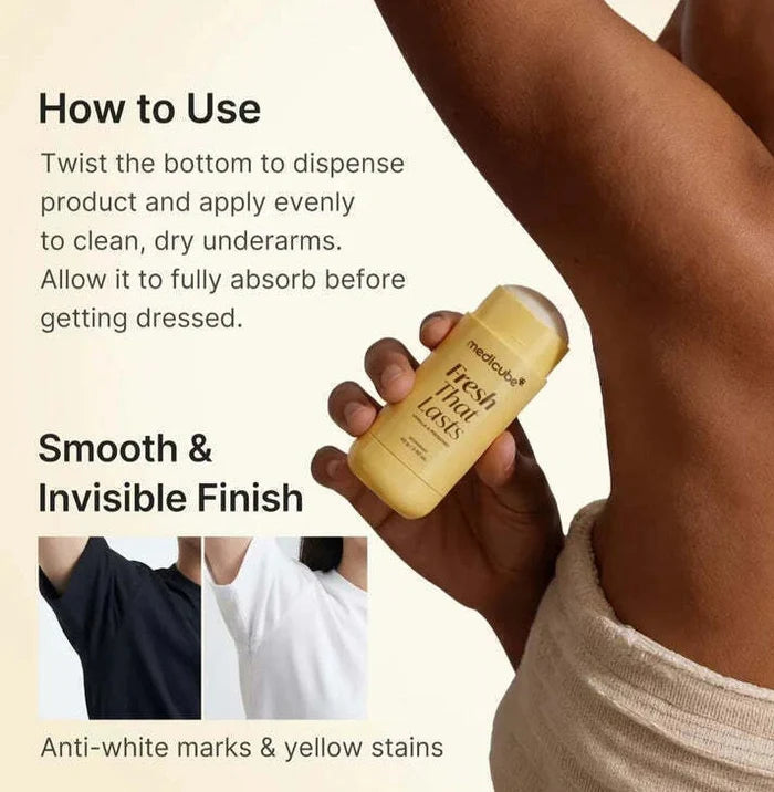 Medicube Deodorant Fresh that Lasts Vanilla & Pistachio - 83g | ميدي كيوب مزيل عرق بالفانيلا والفستق- 83غ