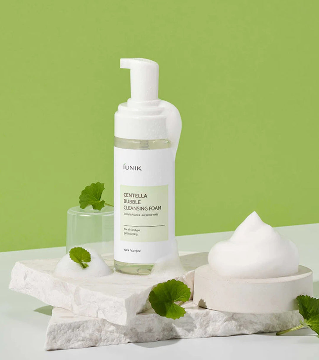 IUNIK Centella Bubble Cleansing Foam - 150ml | ايونيك غسول رغوي  بخلاصة عشبة السينتلا – 150 مل