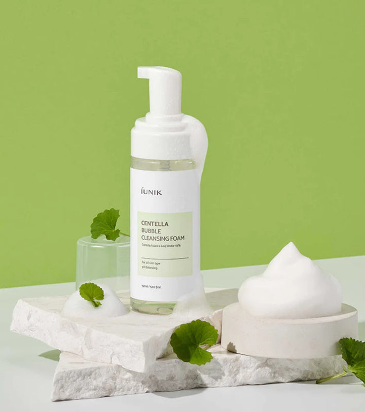 IUNIK Centella Bubble Cleansing Foam - 150ml | ايونيك غسول رغوي  بخلاصة عشبة السينتلا – 150 مل