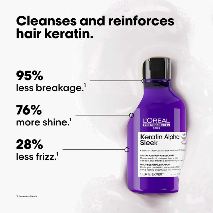 L'Oréal Professionnel Keratin Alpha Sleek Shampoo - 300ml | لوريال بروفيشنال شامبو كيراتين ألفا سليك لتنعيم الشعر - 300 مل