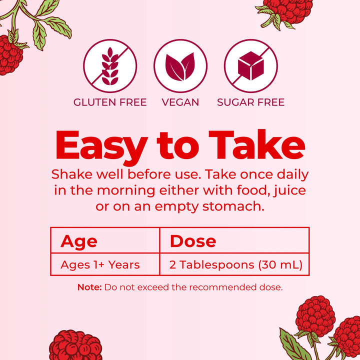 Mary Ruths Liquid Morning Multivitamin Raspberry - 946ml | ماري روث مكمل متعدد الفيتاميات مناسب لجميع أفراد العائل