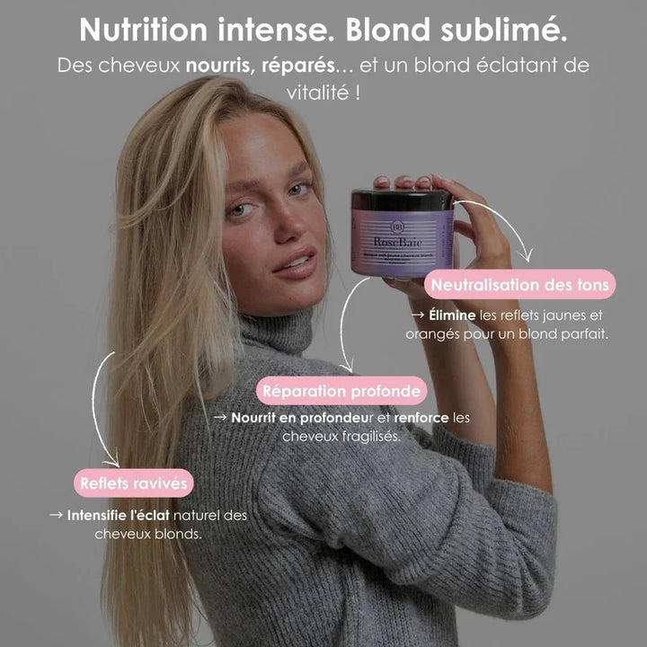 RoseBaie Anti-Yellowing Mask x Special Professional Blonde |روز باي باريس ماسك احترافي مضاد للاصفرار للشعر الأشقر – 500 مل