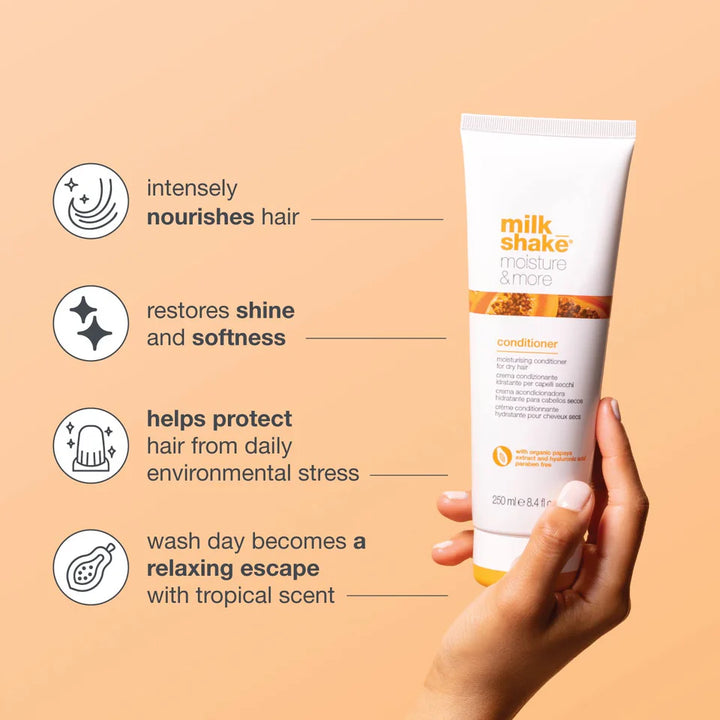 Milk Shake Moisture & More Conditioner - 250ml | ميلك شيك بلسم لترطيب الشعر الجاف - 250 مل