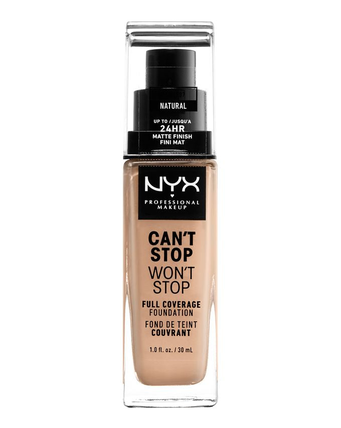 NYX Can't Stop Won't Stop Full Coverage Foundation - 30ml | ان واي اكس كريم أساس خفيف الوزن بتغطية كاملة - 30 مل
