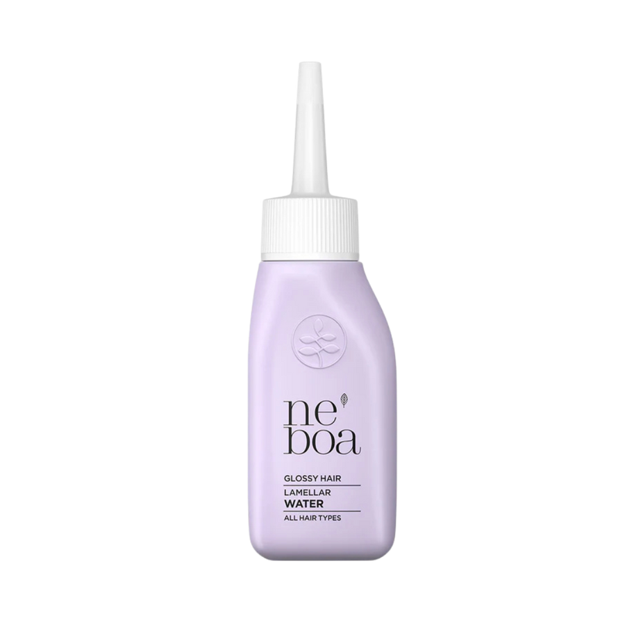 Neboa Glossy Hair Lamellar Water, 50 ml, lavender plastic bottle with pointed applicator cap