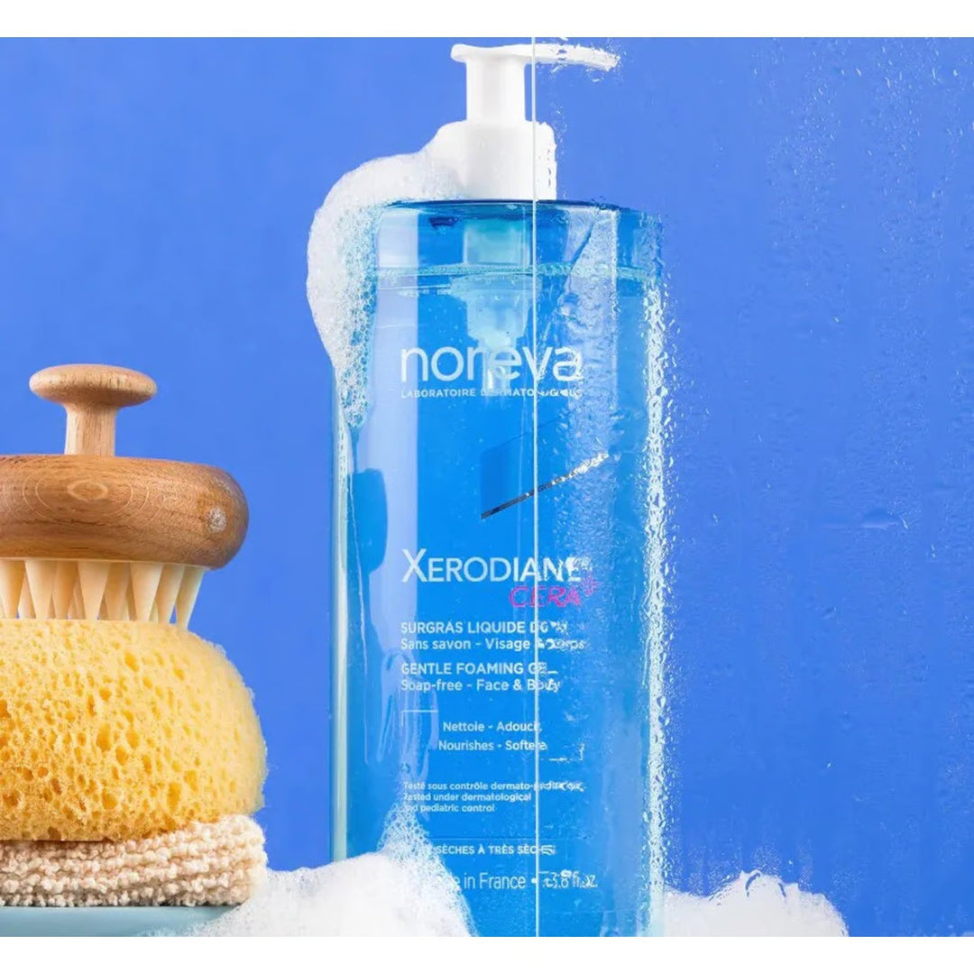 Noreva Xerodiane Cera+ Surgras Liquide Doux Gentle Foaming Gel - 1 L - 1000ml | نوريفا جل رغوي لطيف للوجه والجسم - 1000مل