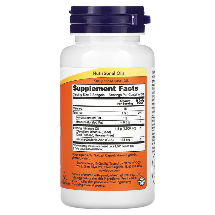 now Evening Primrose Οil 500mg - 100 softgels | ناو زيت زهرة الربيع المسائية - 100 كبسولة هلامية
