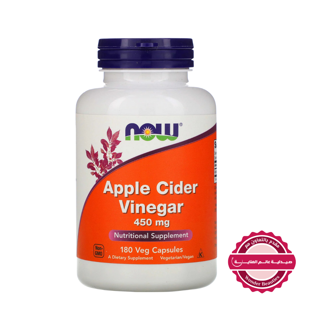 now Apple Cider Vinegar - 180 capsules | ناو كبسولات خل التفاح - 180 كبسولة