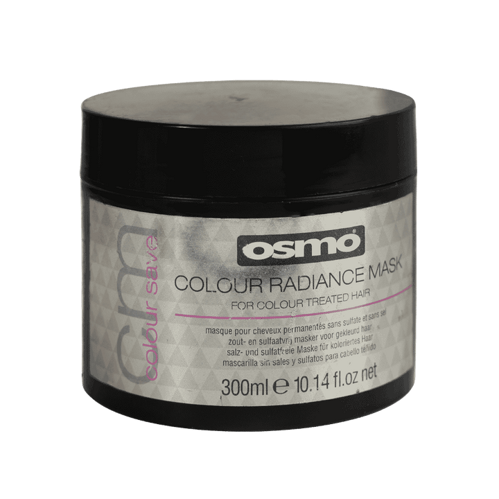 Osmo Colour Save colour radiance mask 300ml black jar for colour treated hair with silver label
