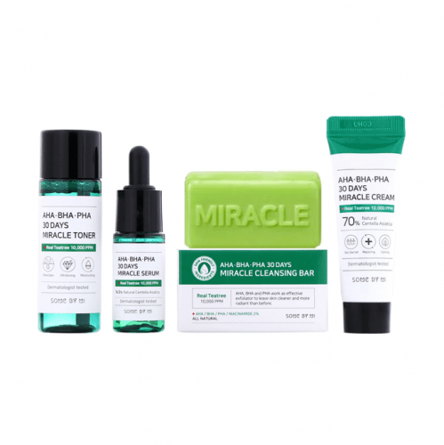 SOME BY MI Aha.Bha.Pha 30Days Starter Limited Edition 4 Pcs Set | سوم باي مي مجموعة الاحماض لتهدئة البشرة المعرضة للحبوب - 4 قطع