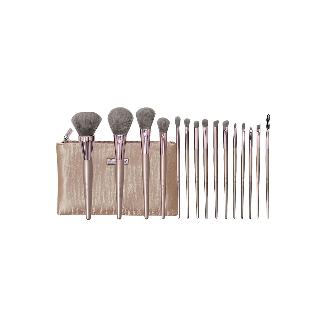 bh cosmetics Lavish Elegance 15 Piece Brush Set With Cosmetic Bag | بي اتش كوزمتيكس مجموعة فرش 15 قطعة مع حقيبة تجميل #2