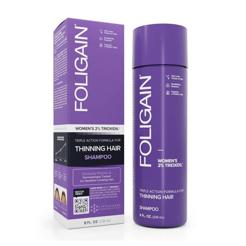 Foligain Shampoo for Thinning Hair for Women - 236ml |  فوليغين شامبو للنساء 2% تريوكسيديل - 236مل