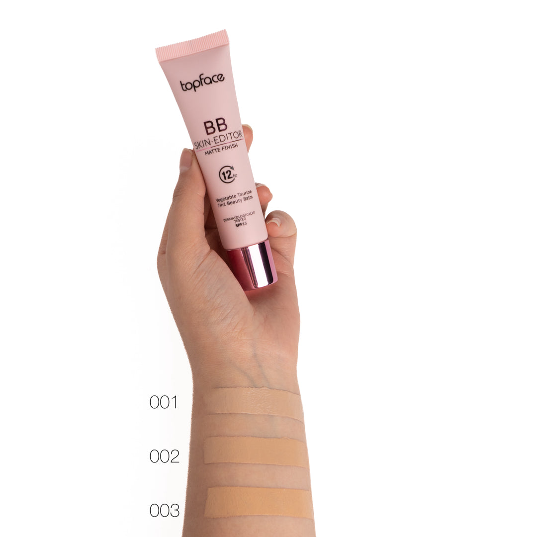 topface BB Skin Editor Matte Finish 12Hr Spf15 - 30ml| توب فيس كريم بي بي سكين إديتور  لمسة مطفية يدوم 12 ساعة -30 مل