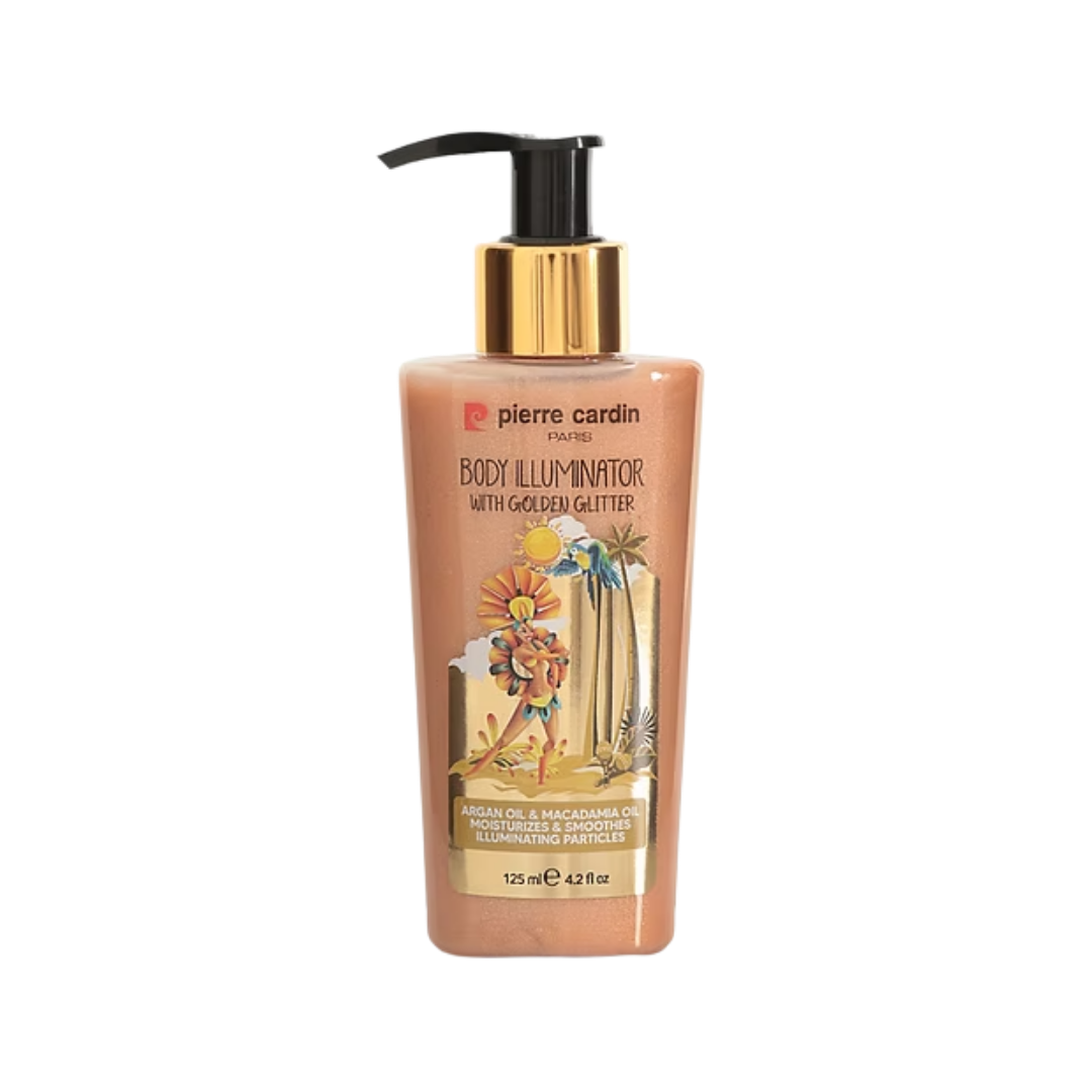 pierre cardin Body Illuminator With Golden Glitter - 125ml | بيير كاردان لوشن جسم مضي ء بجلتر ذهبي - 125مل