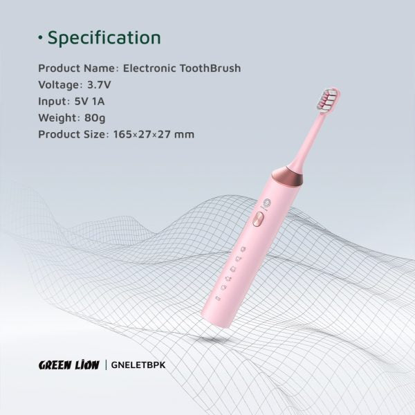 Green Lion Electric Toothbrush With 5 Modes & 4 Brush Heads | جرين لايون فرشاة أسنان كهربائية