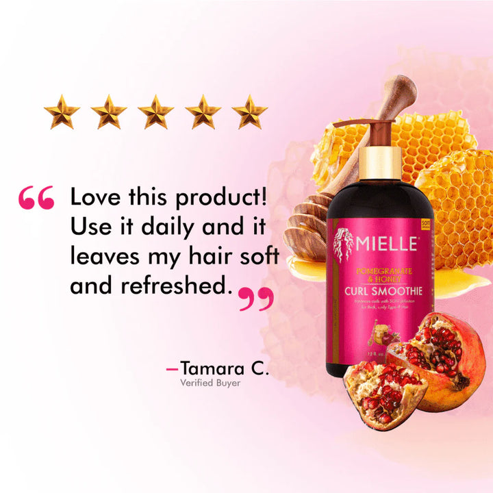 MIELLE Pomegranate & Honey Curl Smoothie - 355ml | ميلي كريم تجعيد الشعر بالعسل و الرمان - 355 مل