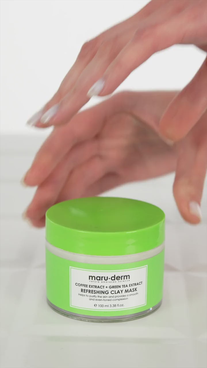 maru.derm Coffee and Green Tea Extract Refreshing Clay Mask - 100ml | مارو.ديرم ماسك الوجه بالشاي الأخضر و القهوة - 100 مل