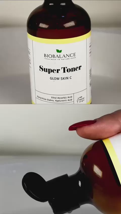 Bio Balance Super Toner Glow Skin C Anti-Wrinkle and Illuminator Against Pigmentation Spots, for All Skin Types - 250ml | بايو بالانس سوبر تونر فيتامين سي مضاد للتصبغات و التجاعيد - 250 مل