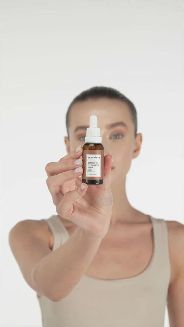 maru.derm Caffeine 5% + Peptides + Hyaluronic Acid Eye Contour Serum - 30ml | مارو.ديرم سيروم العlهيالورونيك اسيد و الكافيين 5% للعين - 30 مل