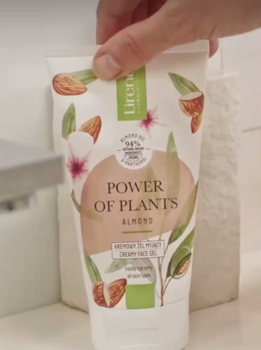 Lirene Power Of Plants Creamy face gel  Almond - 150ml | ليرين غسول كريمي جيل بزيت اللوز - 150 مل