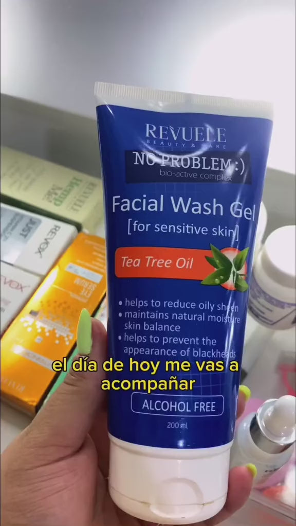 No Problem Gela Şûştina Rûyê Dara Çayê Ji Bo Çermê Hesas - 200ml | Reviol Green Tea Wash - 200 ml