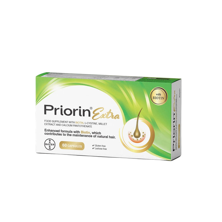 Priorin Extra Hair Growth Support with Biotin - 60 Capsules | بريورين إكسترا مكمل غذائي 620 ملغ - 60 كبسولة #1