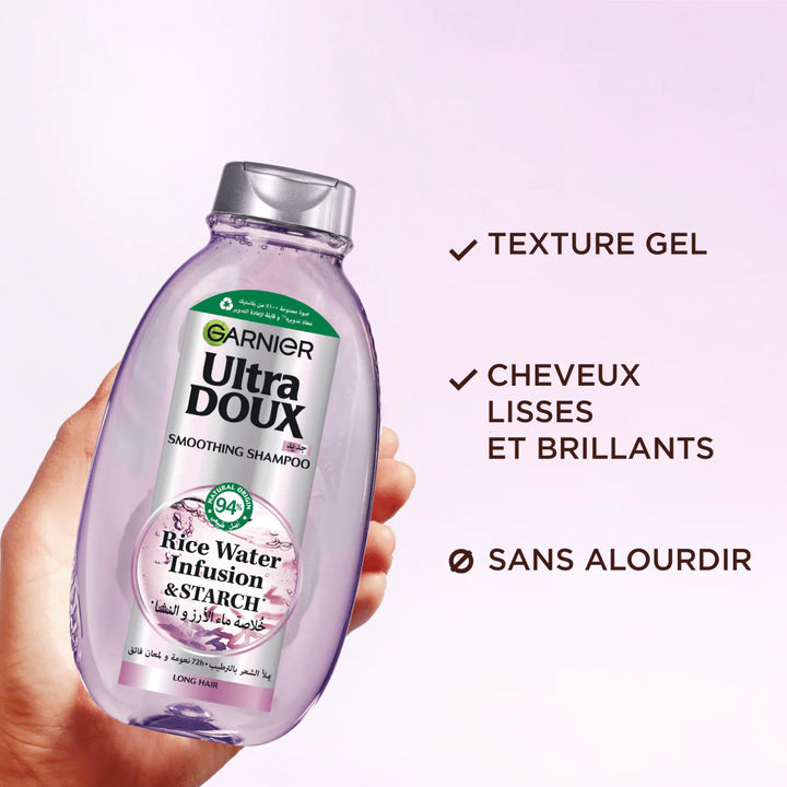 Garnier Ultra Doux Rice Water Infusion & Starch Shampoo - 400ml | غارنييه شامبو غني بمستخلص الأرز و النشا - 400 مل