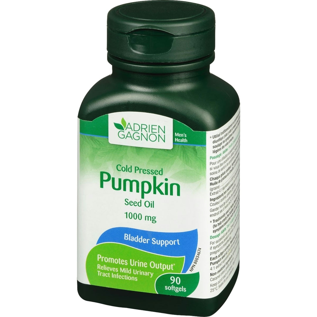 ADRIEN GAGNON Cold Pressed Pumpkin Seed Oil 1000mg - 90 Softgels |أدريان غانيون زيت بذور اليقطين 1000 ملغ - 90 كبسولة هلامية