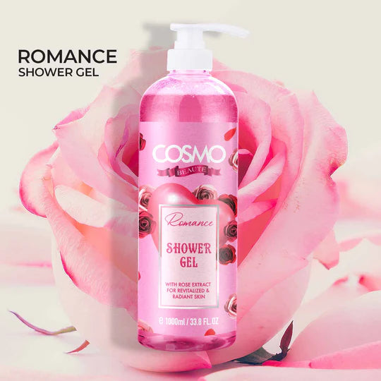 COSMO Romance Shower Gel with Rose Extract - 1000ml | كوزمو جل استحمام بخلاصة الورد - 1000 مل