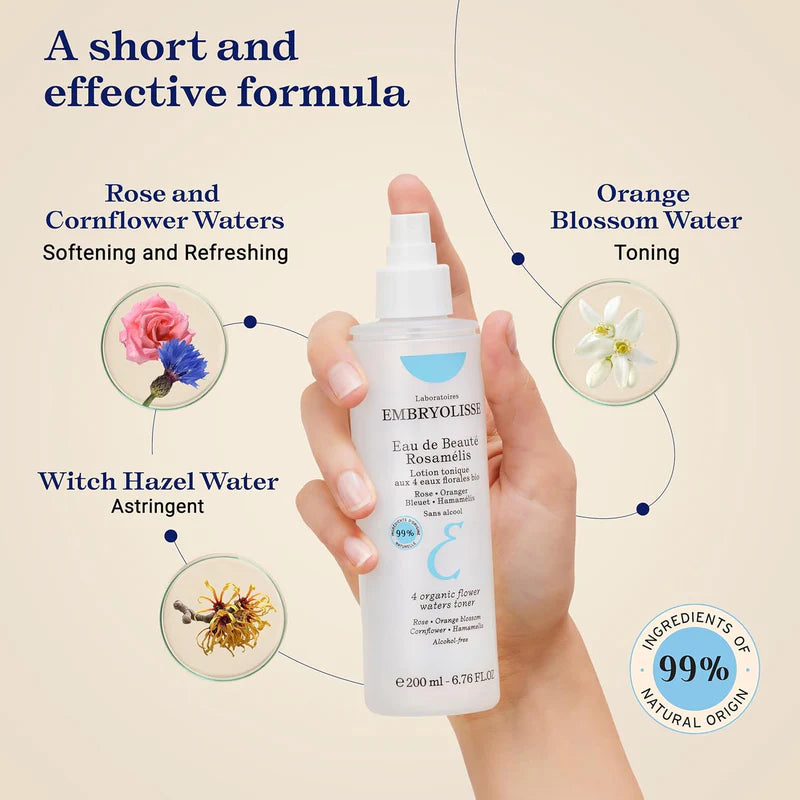 Embryolisse Eau De Beauté Rosamélis 4 Organic Flower Waters Toner - 200ml | إمبريوليس تونر بأربع مياه زهرية عضوية - 200 مل