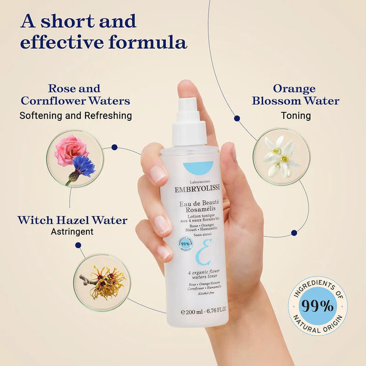 Embryolisse Eau De Beauté Rosamélis 4 Organic Flower Waters Toner - 200ml | إمبريوليس تونر بأربع مياه زهرية عضوية - 200 مل
