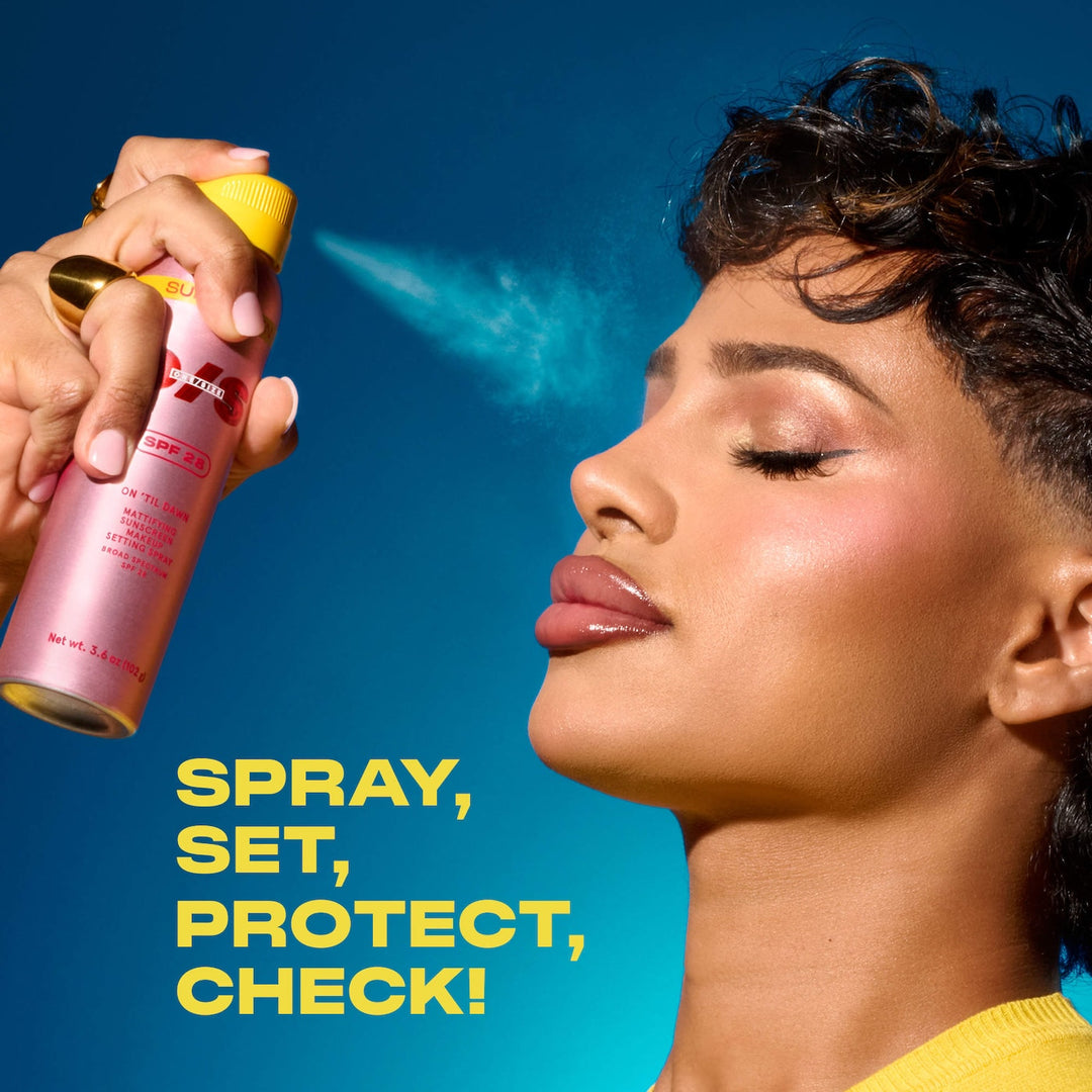 On 'Til Dawn Makeup Setting Spray Mattifying with Sun Protection SPF 28 - 30g| بخاخ تثبيت مكياج  غير لامع مع عامل حماية من أشعة الشمس -30 غرام
