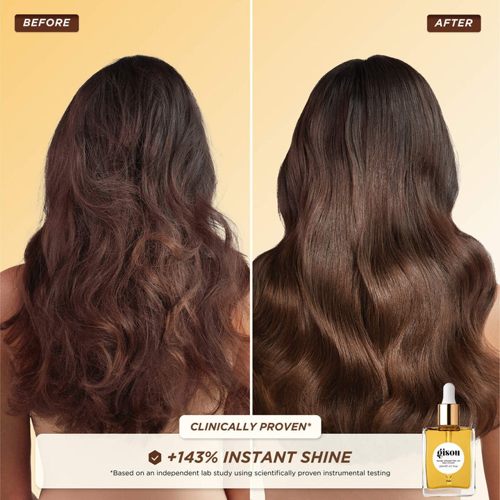 gisou Glossy & Glazed Hair & Lip Oil Gift Set, Damaged Box | جيسو مجموعة زيت الشعر والشفاه غلوسي آند غليزد، علبة متضررة
