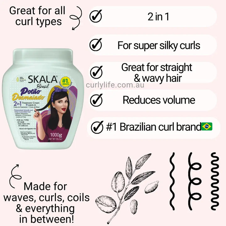 Skala Potao Desmaiado 2 in 1 Creme - 1000g | سكالا كريم للشعر الباهت 2 في 1 بلسم وماسك - 1000 غرام