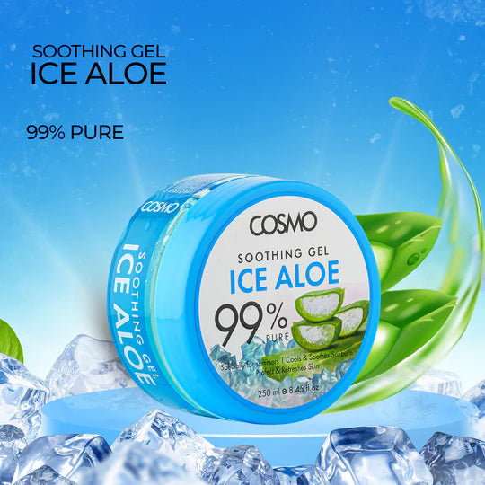 COSMO Soothing Gel Ice Aloe 99% Pure - 250ml | كوزمو جيل مرطب للوجه بالالوفيرا - 250 مل
